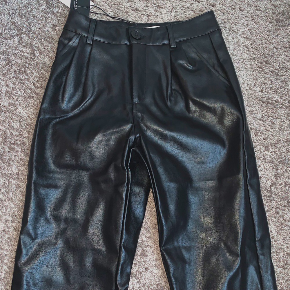 Black Faux Leather Pants